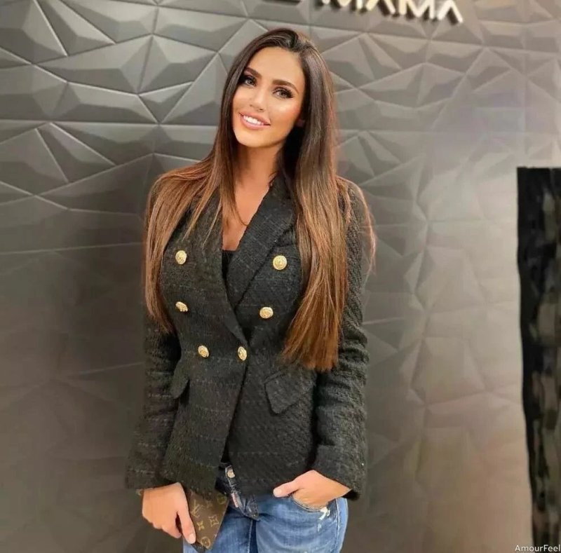 Jacket with gold buttons for women