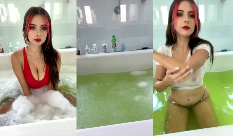 Undressed in the bathroom